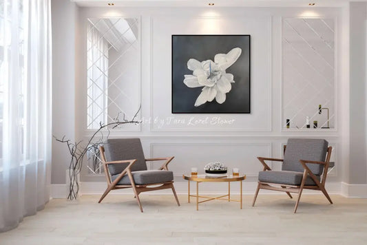 A Pause in the Petals Magnolia flower and fairy wren Limited Edition fine art print by Tara Lorel Stower