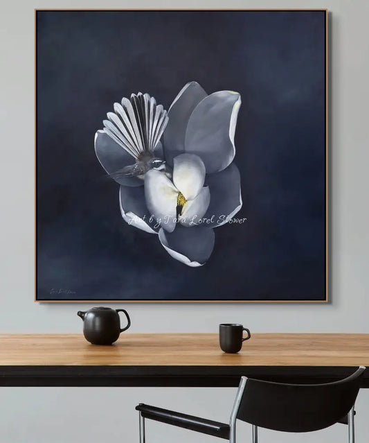 4Magnolias Gentle Guardian Magnolia Flower and Bird Limited Edition Print Artwork by Tara Lorel Stower