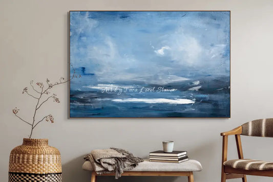 Silver Skies ocean seascape original painting by Tara Lorel Stower