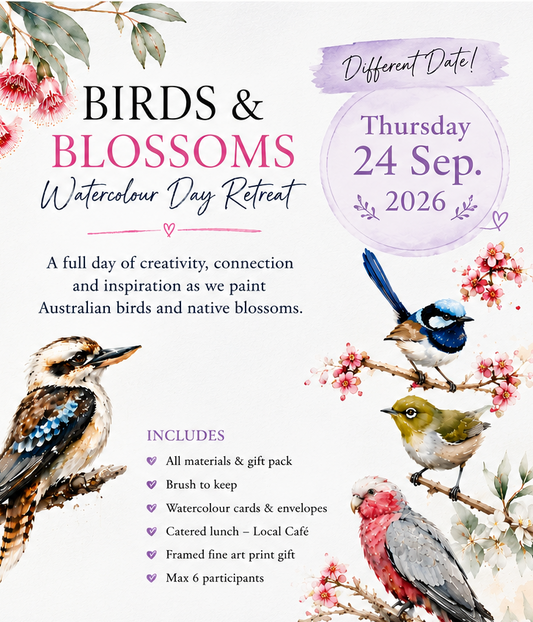 Art Day Retreat - Water Colour | Birds & Blossoms - THURSDAY 24th SEPTEMBER 2026