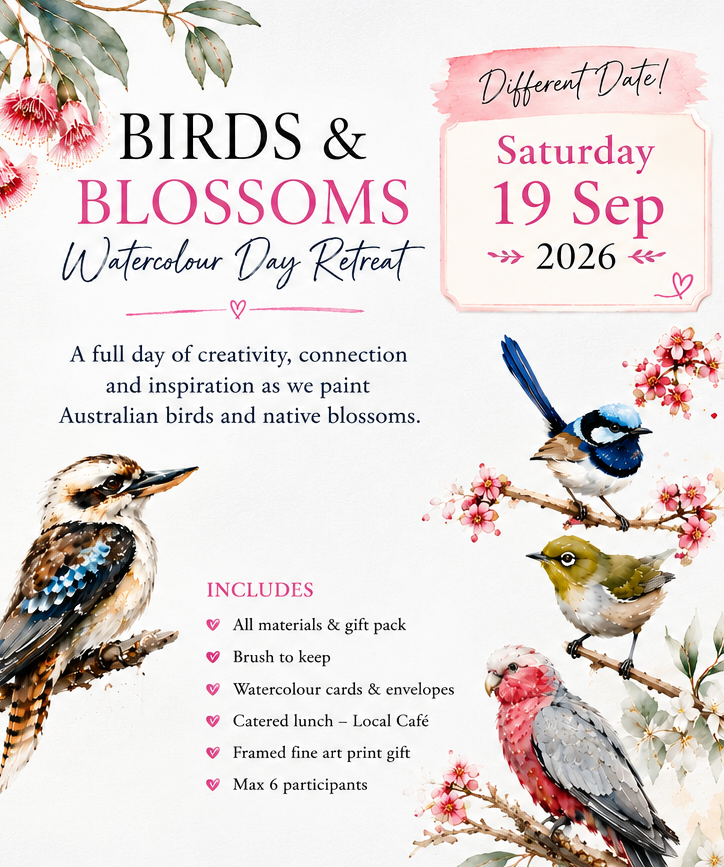 Art Day Retreat - Water Colour | Birds & Blossoms - SATURDAY 19th SEPTEMBER 2026