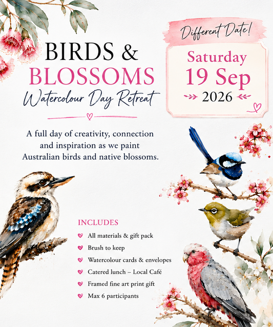 Art Day Retreat - Water Colour | Birds & Blossoms - SATURDAY 19th SEPTEMBER 2026