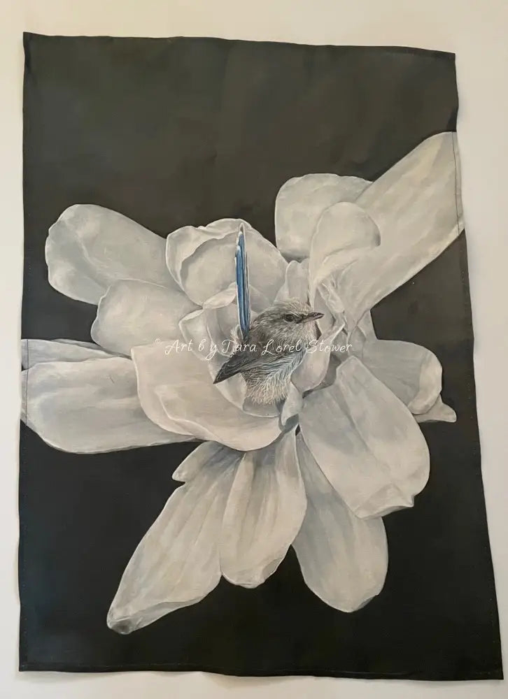 A Pause in the Petals - 100% Linen Tea Towel