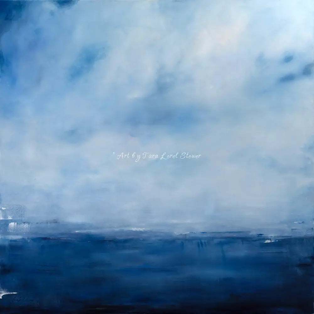Harmony serene coastal abstract artwork with ocean-inspired colours by Tara Lorel Stower
