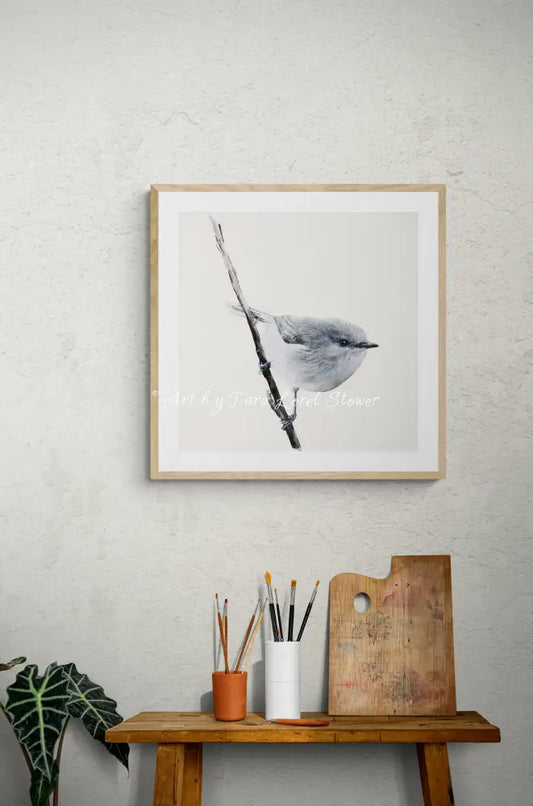 Little Warbler Bird Portrait LIMITED EDITION  Print Artwork by Tara Lorel Stower