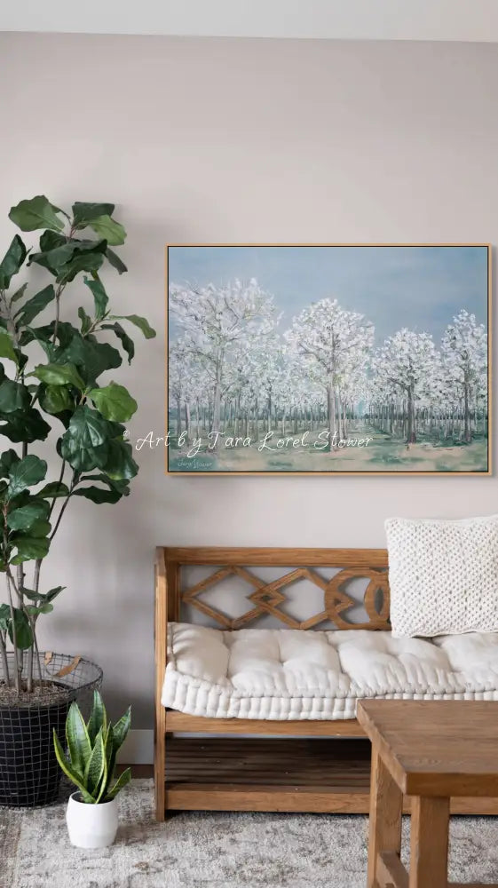 Peach Blossoms Trees Flowers Limited Edition Print Artwork by Tara Lorel Stower