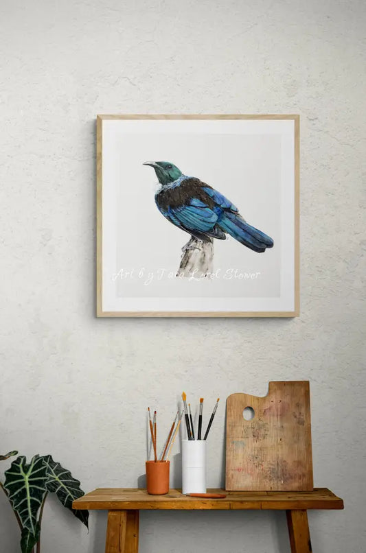 Portrait of a Tui Bird LIMITED EDITION Print Artwork by Tara Lorel Stower