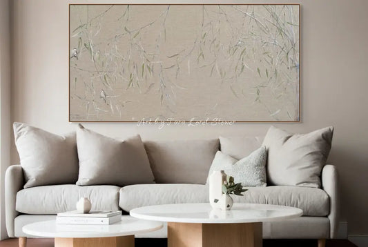 Where the Gum Trees Sing Eucalyptus Tree Leaves Birds Original Acrylic Painting by Tara Lorel Stower